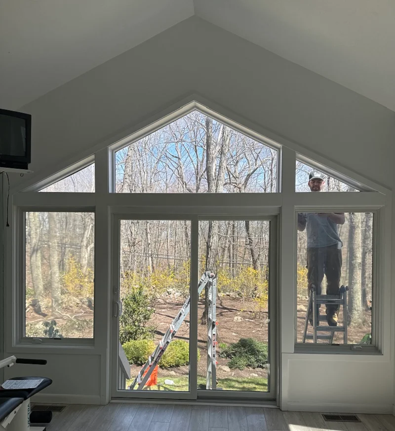 Interior finished view of an Andersen 400 Series casements in Guilford, CT